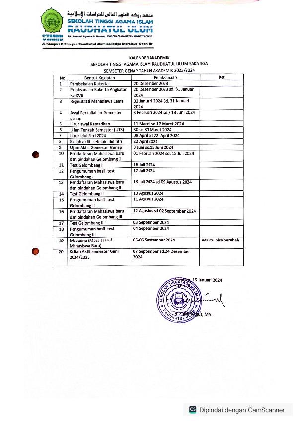 Foto Kalender Akademik 2024